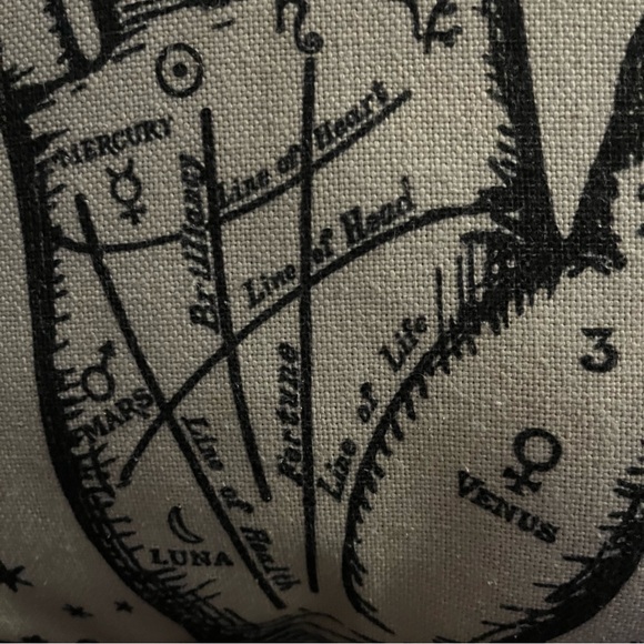 Palmistry Halloween decor Palm Reader 16” Throw Pillow With Stars, Planets Tarot - Picture 4 of 10